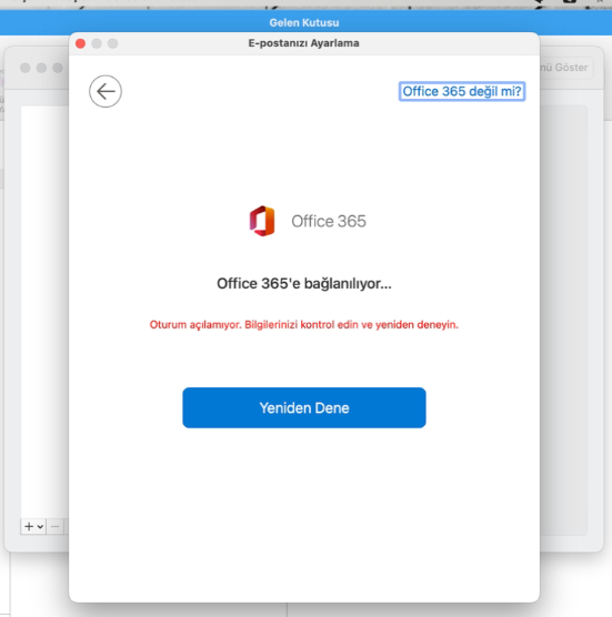 Mac üzerinde Office 365 Outlook Sürekli Şifre Soruyor Çözümü